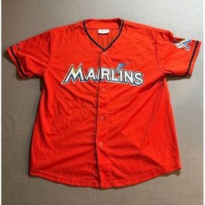 Match-Up Mailrlins Baseball Gordon Youth XLJersey Orange Button Up Short Sleeve‎